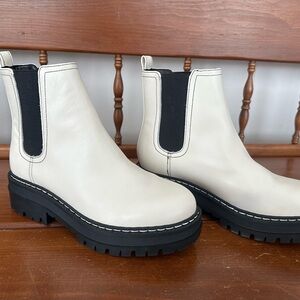 Women's Cream and Black Ankle Boots